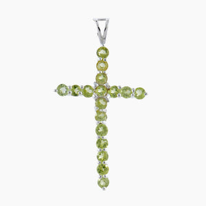 Peridot Holy Cross Silver Pendants