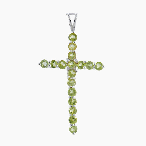 Peridot Holy Cross Silver Pendants