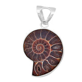 925 Sterling Silver Ammonite Fossil Handmade Pendant