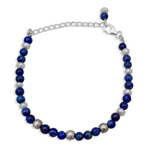 Lapis & Pearl Beads Bracelet