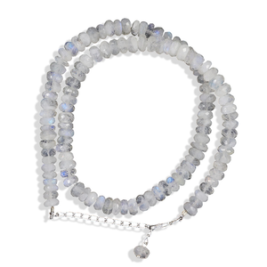 AAA Natural Rainbow Moonstone Faceted Rondelle Beads