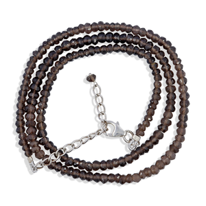 Smoky Quartz Beads Necklace Size 16