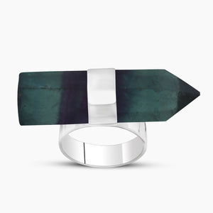 Rose Quartz Silver Pencil Ring