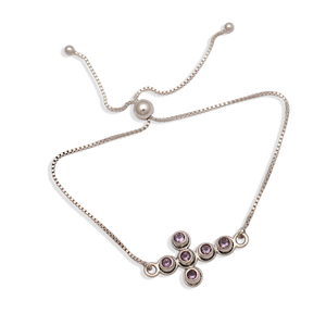 Natural Amethyst Silver Bracelets