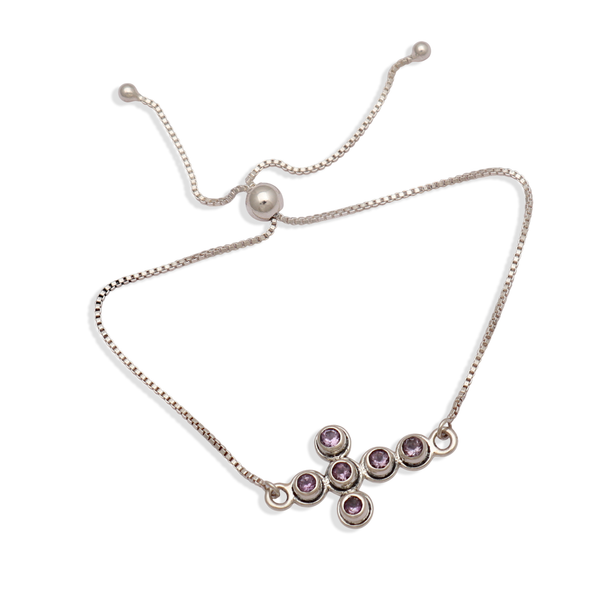 Natural Amethyst Silver Bracelets