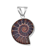 925 Sterling Silver Ammonite Fossil Handmade Pendant