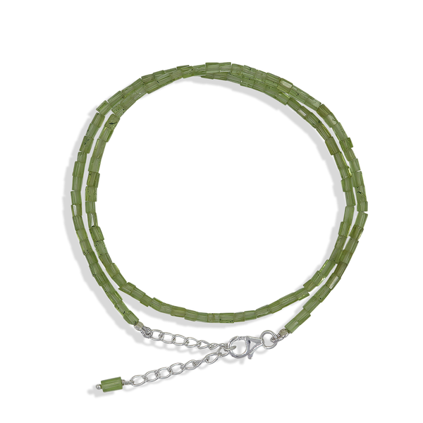 Peridot Faceted Tube Beads Necklace