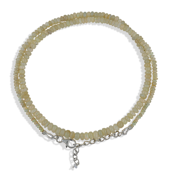 Ethiopian Opal Beads Sterling Silver Necklace