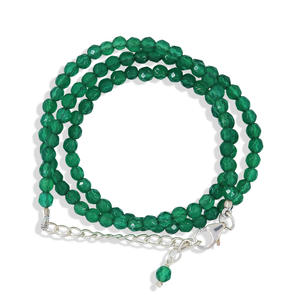 Green Onyx 4 mm Faceted Cut Beads Necklace