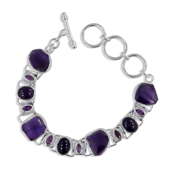 925 Sterling Silver Amethyst Bracelet