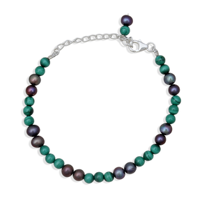 Malachite & Pearl Beads Bracelet
