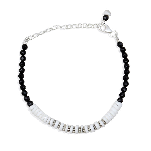 Black Onyx & Abstrace Beads Bracelet