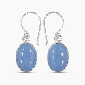 Blue Opal Silver Earrings