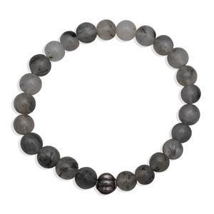 Black Rutile Beads Bracelet