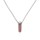 925 Sterling Silver Rose Quartz Necklace Jewelry