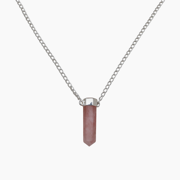 925 Sterling Silver Rose Quartz Necklace Jewelry