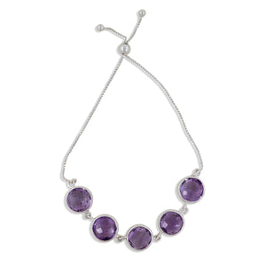 925 Sterling Silver Amethyst Bracelet