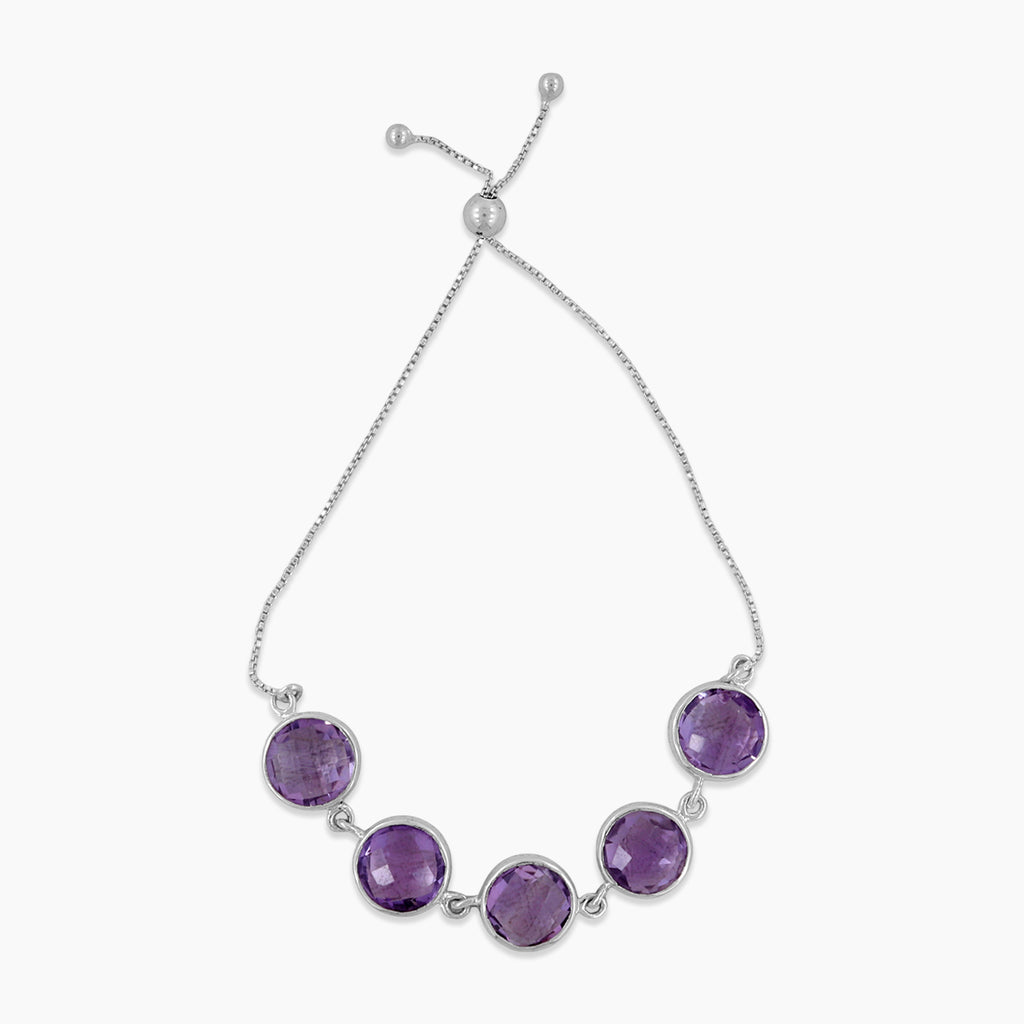 925 Sterling Silver Amethyst Bracelet