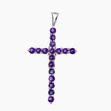 Amethyst Holy Cross Silver Pendants