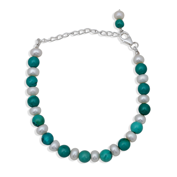 Turquoise & Pearl Beads Bracelet