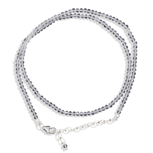 White Clear Quartz Silver Beads