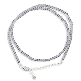 White Clear Quartz Silver Beads