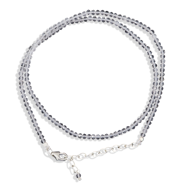 White Clear Quartz Silver Beads