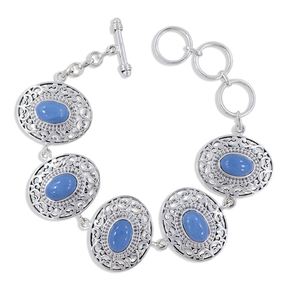 925 Sterling Silver Blue Opal Bracelets