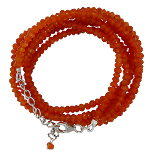 Carnelian Double Strand Beads Necklace - Carnelian Jewelry