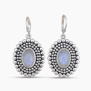 Rainbow Moonstone Silver Earring