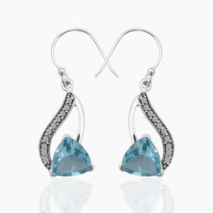 Smoky Quartz Silver Earrings