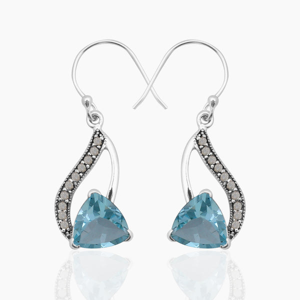 Smoky Quartz Silver Earrings