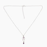 Natural Amethyst Silver Necklace