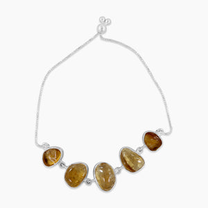 925 Sterling Silver Citrine Chain Bracelets