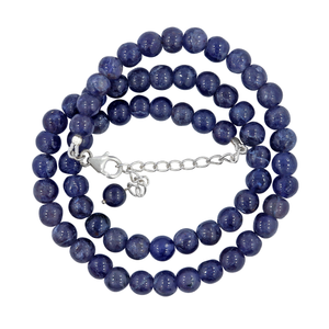 Natural Iolite Gemstone Beads Necklace
