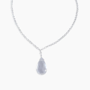 Crystal Gemstone Necklace, 925 Sterling Silver Handmade Necklace