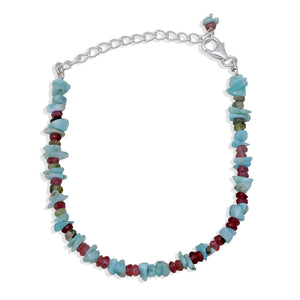 Larimar & Tourmaline Beads Bracelet