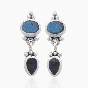 Natural Citrine Silver Earring