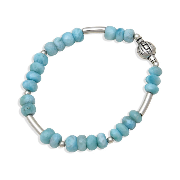 Natural Larimar Beads Bracelet