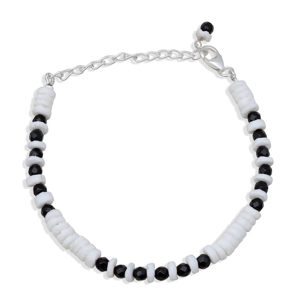 Black Onyx & Abstrace Beads Bracelet