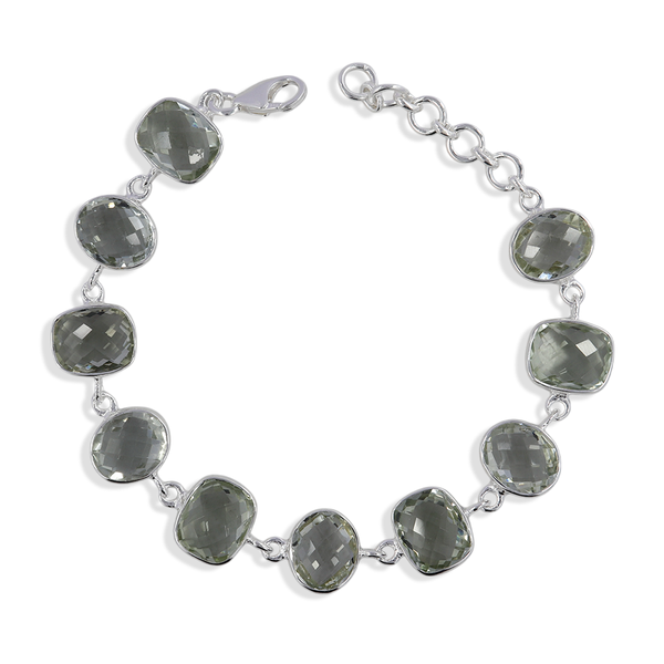 Green Amethyst Silver Bracelet