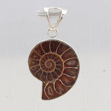 925 Sterling Silver Ammonite Fossil Pendant