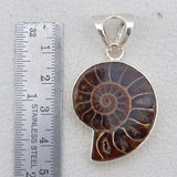 925 Sterling Silver Ammonite Fossil Handmade Pendant