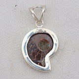 925 Sterling Silver Ammonite Fossil Pendant