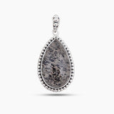 925 Silver Black Dot Quartz Pendant