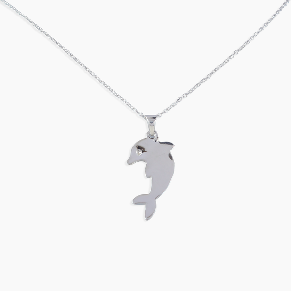 Dolphin Shape Sterling Silver Necklace For Unisex