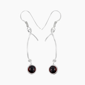 Hessonite Silver Earrings