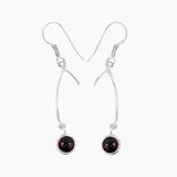 Hessonite Silver Earrings
