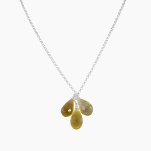 Bunch Of Citrine Gemstone Sterling Silver Necklace