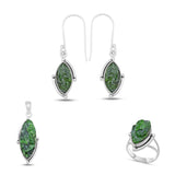 Chrome Diopside Silver Pendant Set